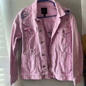 Pink jean jacket, color slightly faded